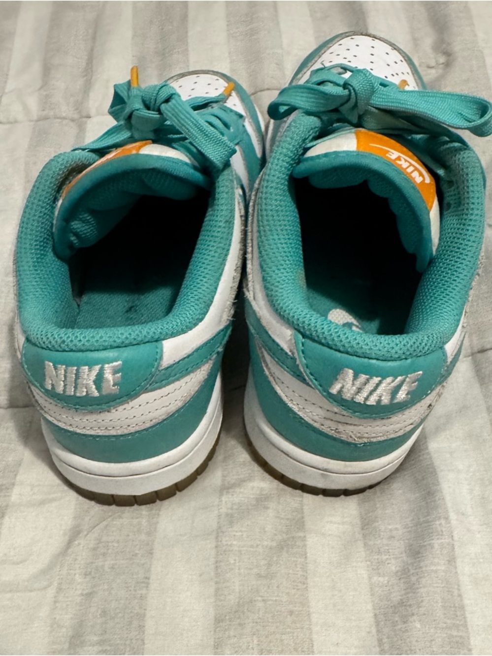 Nike Kids Teal, White and Orange Low-Top Sneakers - Picture 3 of 7